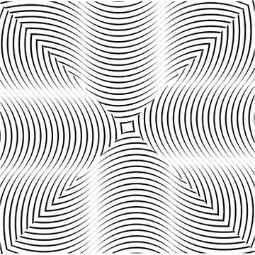 Black and white hypnotic illusion background, vector Stock Illustration