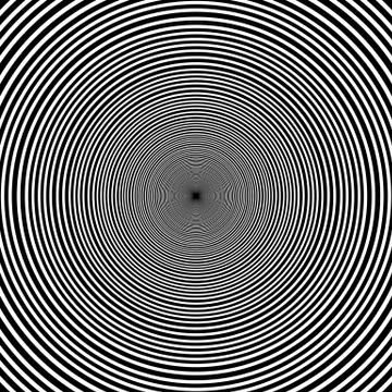 Black and white hypnotic illusion background, vector Stock Illustration
