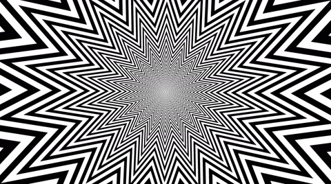 Black and white hypnotic shape with optical effect Stock Footage 64750939