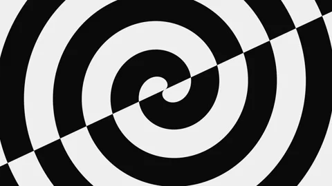 Black And White Hypnotic Spiral, Loop Stock Footage 101327765