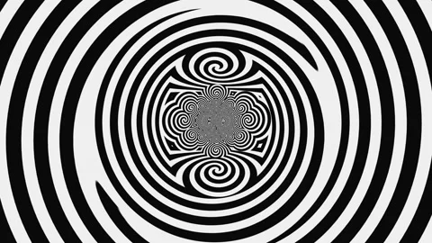 Black And White Hypnotic Spiral, Loop Stock Footage 101328585