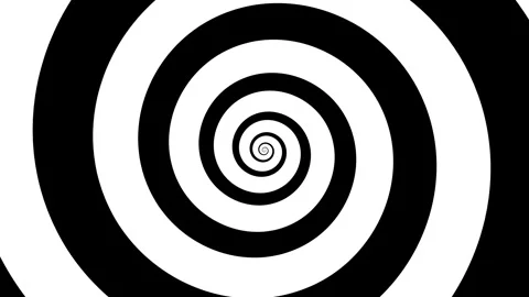 Black and White Hypnotic Spiral Animation Stock Footage 296369775