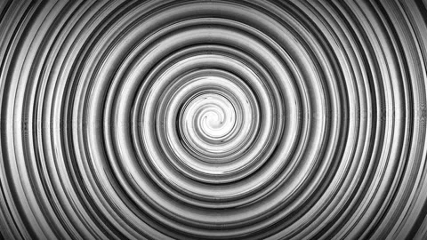 Black and white hypnotic spiral vortex abstract motion background loop Stock Footage 336410272