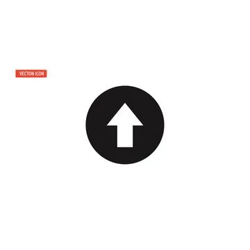 A black and white icon of an arrow pointing upwards 스톡 일러스트
