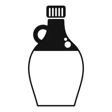 Black and white icon of a bottle containing maple syrup Stock Illustration