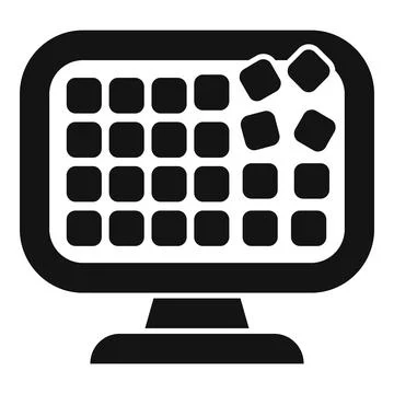 Black and white icon of a computer keyboard Stock Illustration