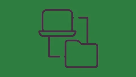 Black and white icon line outline of stack boxes drawing two isolated on green Stock Footage 336954658