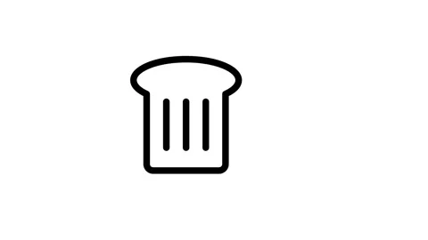 A black and white icon representing a loaf of bread, symbolizing bakery or .. Stock Footage 334853028