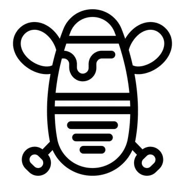 Black and white icon of a robot moving around Stock Illustration