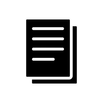 Black and White Icon of Stack of Papers for Document Management and Office Us 스톡 일러스트
