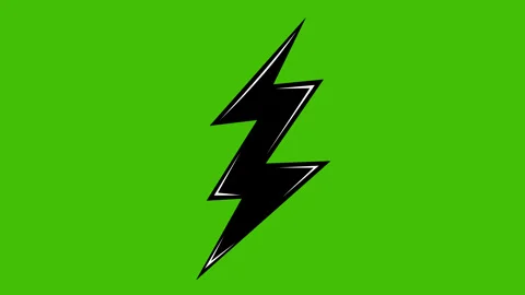 Black and white icon thunder flash Stock Footage 332661667