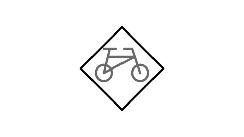 Black and white illustration of a bicycle on a dark background, highlightin.. Stock Footage 333666476