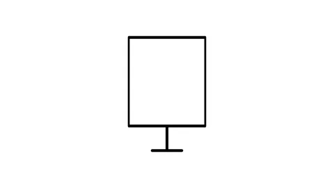 Black and white illustration of a computer monitor with a bug crawling on t.. Stock Footage 333549613