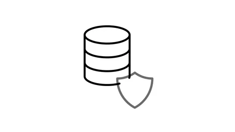 Black and white illustration of a data storage device featuring a protectiv.. Stock Footage 332853498