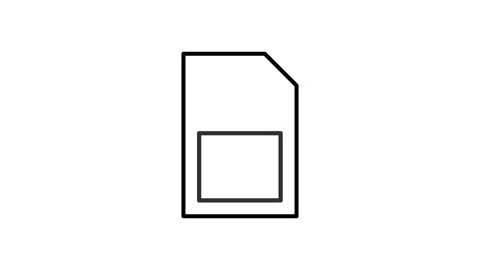 Black and white illustration of a memory card, emphasizing its structure an.. Stock Footage 332855284