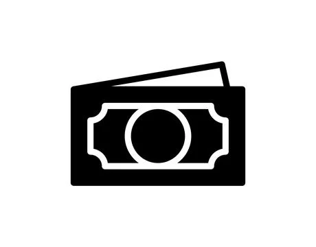 Black and White Illustration of a Stack of Dollar Bills on a Plain Background イラスト素材