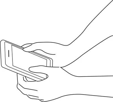 Black and white illustration. Using a smartphone to communicate. Stock Illustration