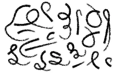 A black and white image of abstract swirling lines on a plain background Stock Illustration