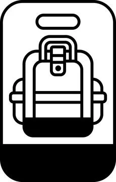 A black and white image of a backpack with a zipper Stock Illustration