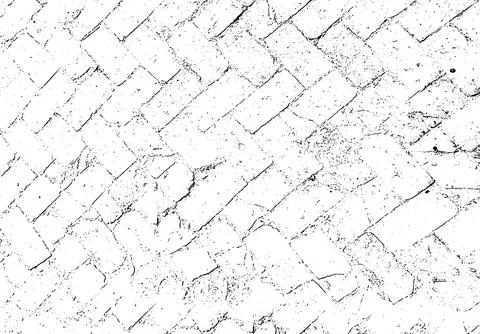A black and white image of a brick wall, Vintage old brick wall texture Stock Illustration