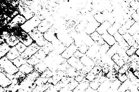 A black and white image of a brick wall, Vintage old brick wall texture Stock Illustration