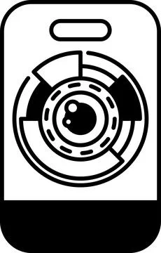 A black and white image of a camera lens with a white background 스톡 일러스트