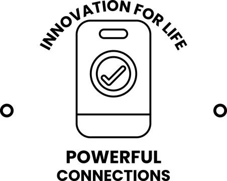 A black and white image of a cell phone with a check mark on it 스톡 일러스트