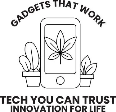 A black and white image of a cell phone with a leaf on it Stock Illustration