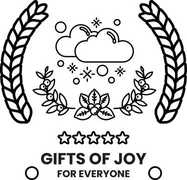 A black and white image of a cloud with a wreath and stars Stock Illustration