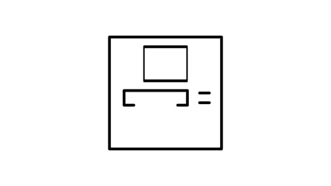 Black and white image of a computer monitor displaying a blank screen. Stock Footage 332759098