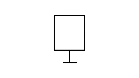 Black and white image of a computer screen displaying a minimalist design. Stock Footage 332768552