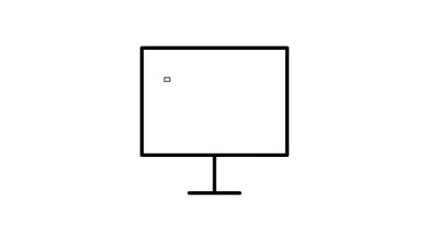 Black and white image of a computer monitor displaying a blank screen on a .. Stock Footage 333233071
