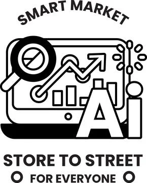 A black and white image of a computer screen with a magnifying glass on it Stock Illustration