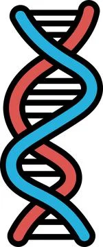 A black and white image of a DNA strand Stock Illustration
