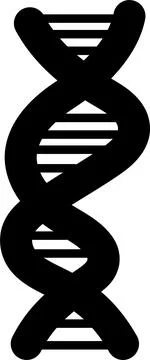 A black and white image of a DNA strand Stock Illustration