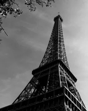 Black and white image of Eiffel tower Stock Photos