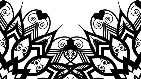 A black and white image featuring intricate ornamental patterns, showcasing Stock Illustration