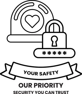 A black and white image of a fireman's helmet with a heart on it Illustrazione stock