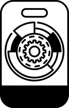 A black and white image of a gear with a white background Stock Illustration
