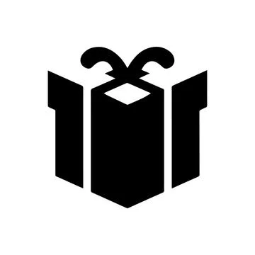 A black and white image of a gift box Vector, illustration Illustrazione stock
