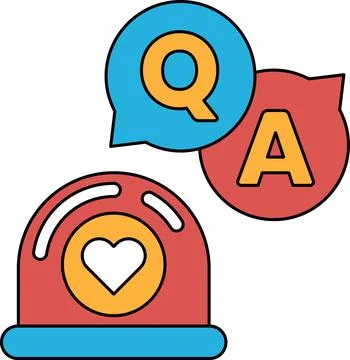 A black and white image of a heart and a question mark Stock Illustration