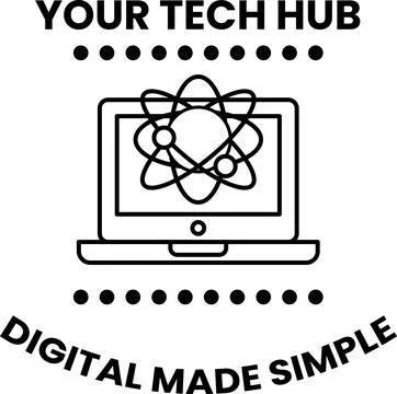 A black and white image of a laptop with a white background Stockillustratie