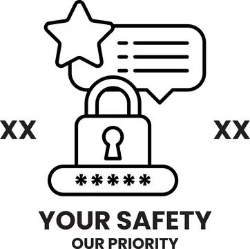 A black and white image of a lock with a star above it 스톡 일러스트