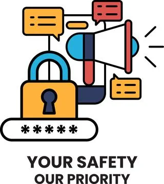 A black and white image of a lock with a key Stock Illustration