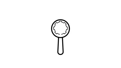 A black and white image of a magnifying glass resting on a flat surface, hi.. Stock Footage 333549681