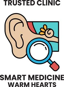 A black and white image of a magnifying glass with a label that reads "Smar.. Stock Illustration