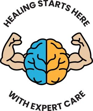 A black and white image of a man with a brain and biceps Stock Illustration