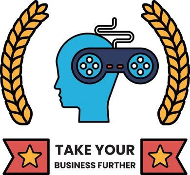 A black and white image of a man's head with a controller in his hands Stock Illustration