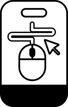 A black and white image of a mouse with a mouse cursor on it 스톡 일러스트