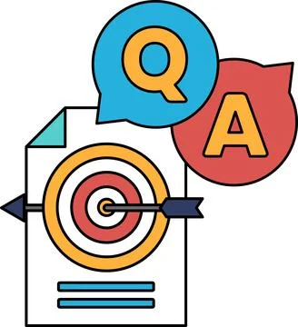 A black and white image of a paper with a question mark Stock Illustration